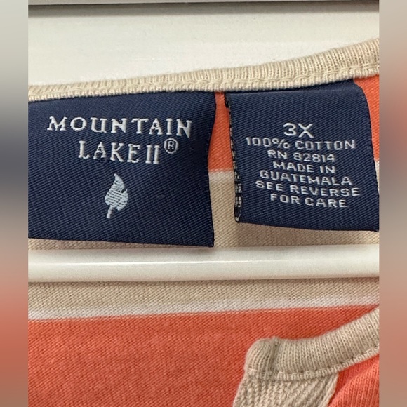 🐧3/$15 or 5/$20 - Mountain Lake II Striped Short-Sleeve Shirt Size 3X EUC - Picture 4 of 5